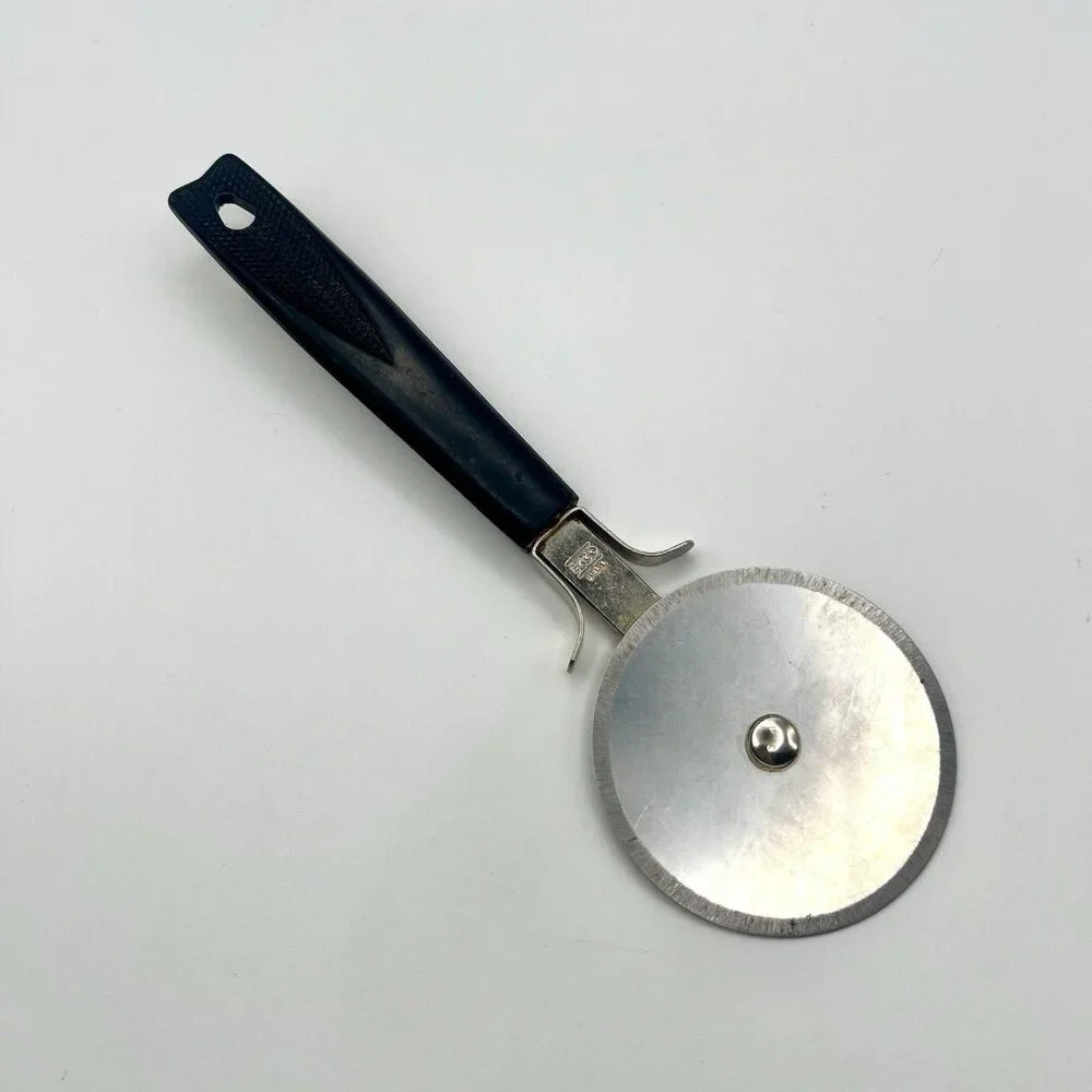 Vintage EKCO USA Pizza Cutter Stainless Steel Wheel Pastry Dough Slicer 8”
